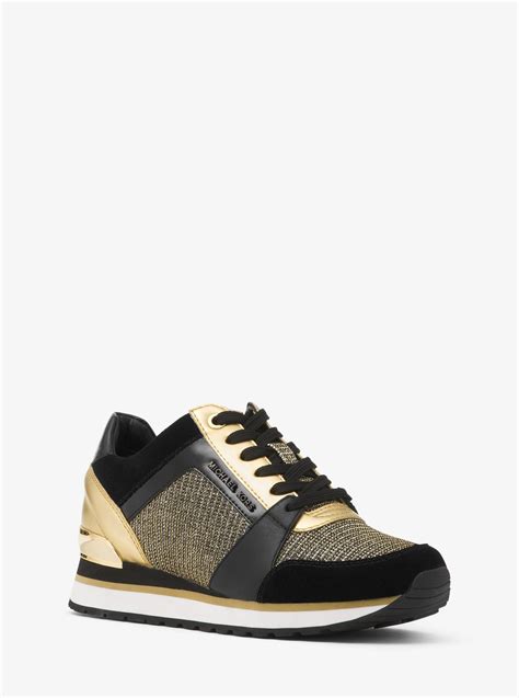 michael kors billie chain-mesh and leather sneaker|Michael michael kors billie trainer + FREE SHIPPING .